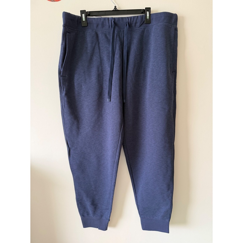 Members Mark Newport Fleece Jogger Mens XXL Navy Blue Heather Sweatpants NEW